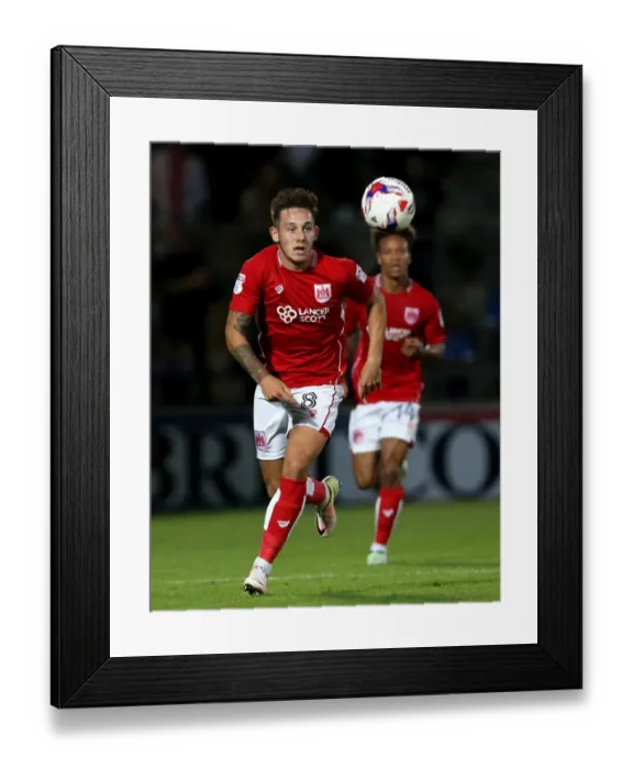 Framed Print : Bristol City's Josh Brownhill Chases Down the Ball in EFL Cup Clash vs Scunthorpe United