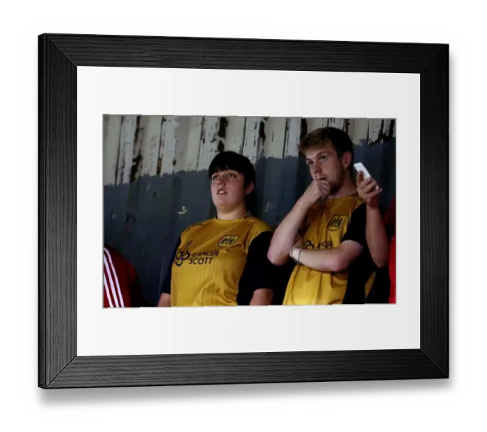 Framed Print : Bristol City Fans in New Away Kit at Glanford Park during Scunthorpe United vs. Bristol City EFL Cup Match, 2016 / 17 Season Framed Print : Bristol City Fans in New Away Kit at Glanford Park during Scunthorpe United vs. Bristol City EFL Cup Match, 2016 / 17 Season