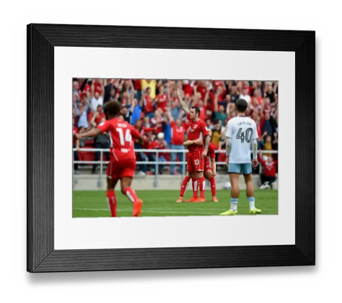 Framed Print : Bristol City's Lee Tomlin Scores Dramatic Goal Past Aston Villa's Jack Grealish Framed Print : Bristol City's Lee Tomlin Scores Dramatic Goal Past Aston Villa's Jack Grealish