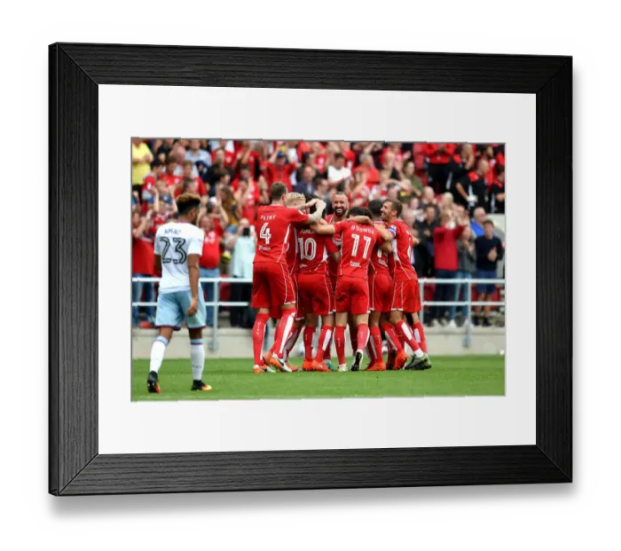 Framed Print : Bristol City's Euphoric Victory: Lee Tomlin's Unforgettable Goal Against Aston Villa (27-08-2016)
