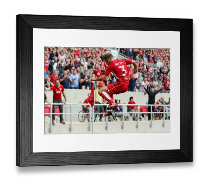 Framed Print : Bristol City's Joe Bryan Scores Dramatic 2-1 Goal Against Aston Villa
