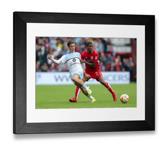 Framed Print : Bristol City vs Aston Villa: Mark Little Challenges Jack Grealish Framed Print : Bristol City vs Aston Villa: Mark Little Challenges Jack Grealish