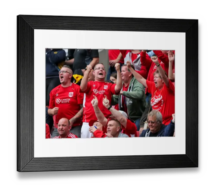 Framed Print : Bristol City Celebrates 3-1 Win Over Aston Villa at Ashton Gate Stadium Framed Print : Bristol City Celebrates 3-1 Win Over Aston Villa at Ashton Gate Stadium