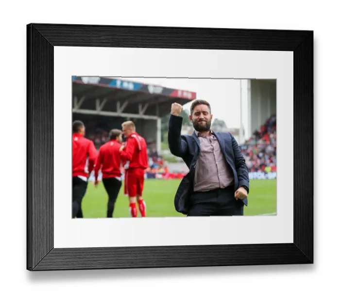Framed Print : Bristol City's Comeback: Lee Johnson's Euphoric Moment after 3-1 Win over Aston Villa Framed Print : Bristol City's Comeback: Lee Johnson's Euphoric Moment after 3-1 Win over Aston Villa