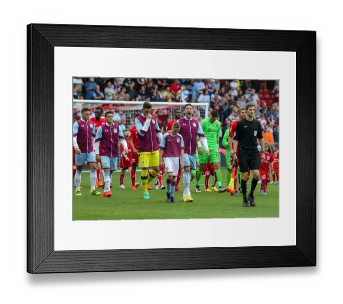 Framed Print : Aston Villa Captain Tommy Elphick's Surprised Reaction to Bristol City's New Lansdown Stand at Ashton Gate