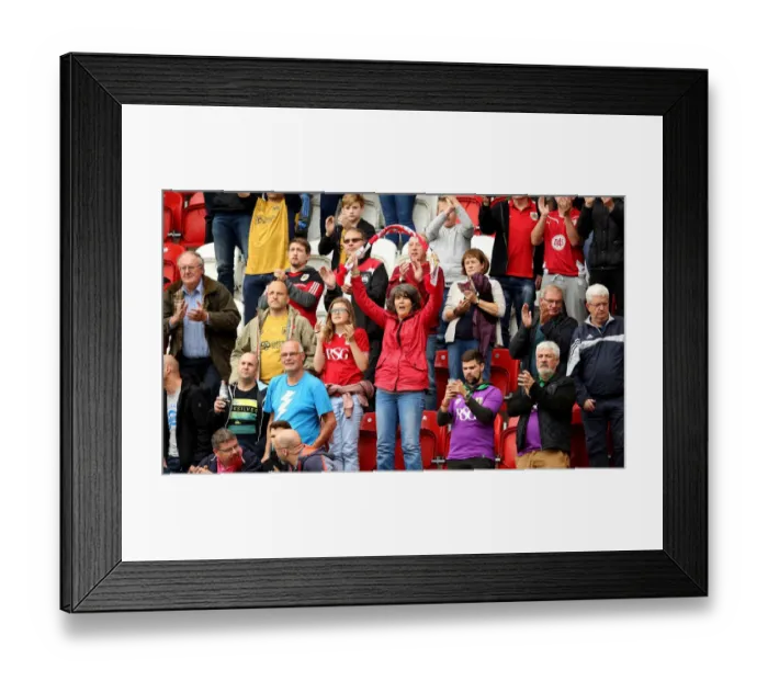 Framed Print : Bristol City Fans Celebrate at Rotherham United's Aesseal New York Stadium Framed Print : Bristol City Fans Celebrate at Rotherham United's Aesseal New York Stadium