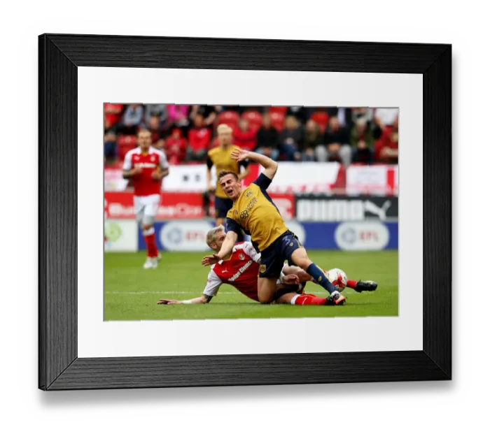 Framed Print : Greg Halford Tackles Joe Bryan: Intense Moment from Rotherham United vs. Bristol City Championship Clash Framed Print : Greg Halford Tackles Joe Bryan: Intense Moment from Rotherham United vs. Bristol City Championship Clash