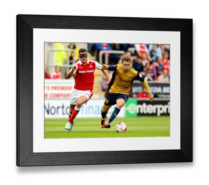 Framed Print : Chasing the Win: Luke Freeman vs. Dominic Ball in Rotherham United vs. Bristol City Championship Clash Framed Print : Chasing the Win: Luke Freeman vs. Dominic Ball in Rotherham United vs. Bristol City Championship Clash