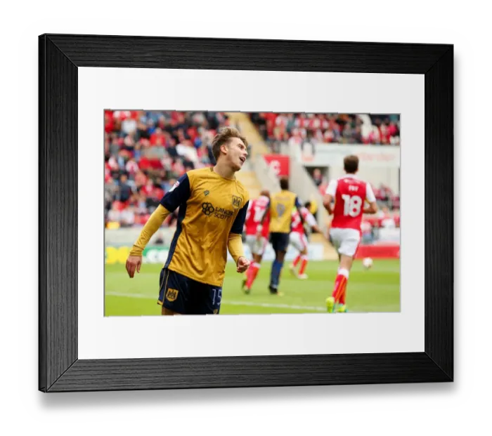 Framed Print : Luke Freeman's Disappointment: Rotherham United vs. Bristol City, 10-09-2016