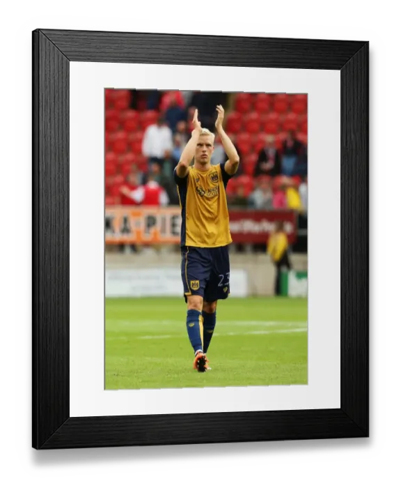 Framed Print : Hordur Magnusson of Bristol City Applauds Fans at Rotherham United Match, Sky Bet Championship