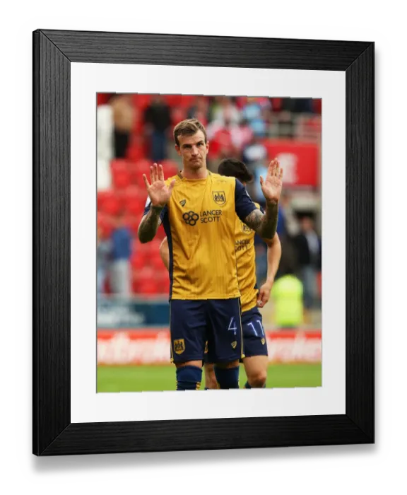 Framed Print : Aden Flint Celebrates for Bristol City Against Rotherham United Framed Print : Aden Flint Celebrates for Bristol City Against Rotherham United