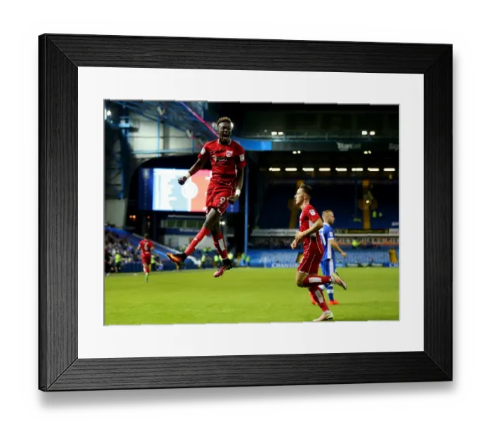Framed Print : Tammy Abraham's Strike: Bristol City's First Goal in Sheffield Wednesday Championship Clash (September 13, 2016)