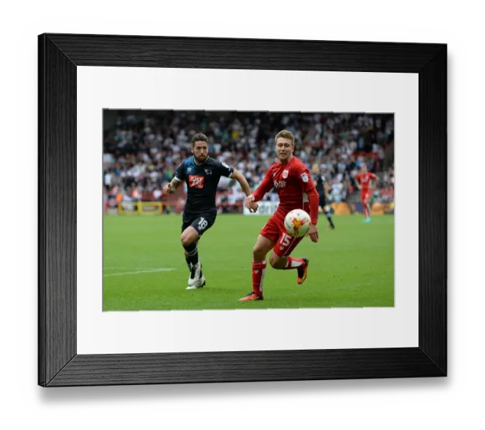 Framed Print : Bristol City vs Derby County: Luke Freeman Chases Down Jacob Butterfield Framed Print : Bristol City vs Derby County: Luke Freeman Chases Down Jacob Butterfield