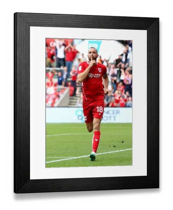 Framed Print : Last-Minute Drama: Wilbraham Scores Equalizer for Bristol City Against Derby County