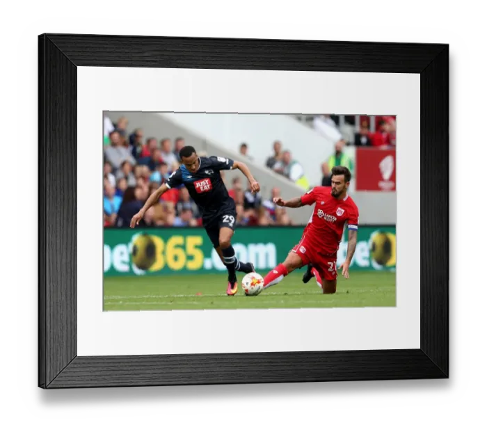 Framed Print : Marlon Pack Tackles Marcus Olsson in Intense Bristol City vs. Derby County Championship Clash Framed Print : Marlon Pack Tackles Marcus Olsson in Intense Bristol City vs. Derby County Championship Clash
