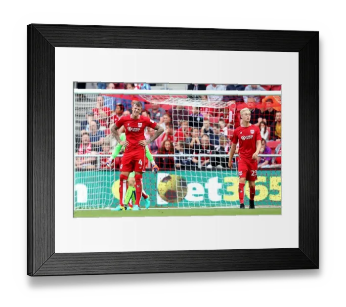 Framed Print : Frustration for Aden Flint and Hordur Magnusson as Derby County Score: Bristol City vs Derby County, Sky Bet Championship Framed Print : Frustration for Aden Flint and Hordur Magnusson as Derby County Score: Bristol City vs Derby County, Sky Bet Championship