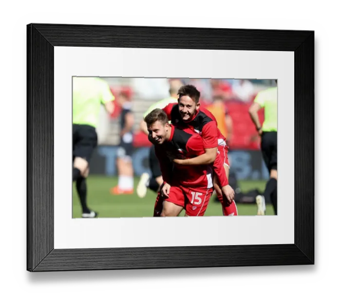 Framed Print : Bristol City vs Derby County: Josh Brownhill Leaps Over Luke Freeman
