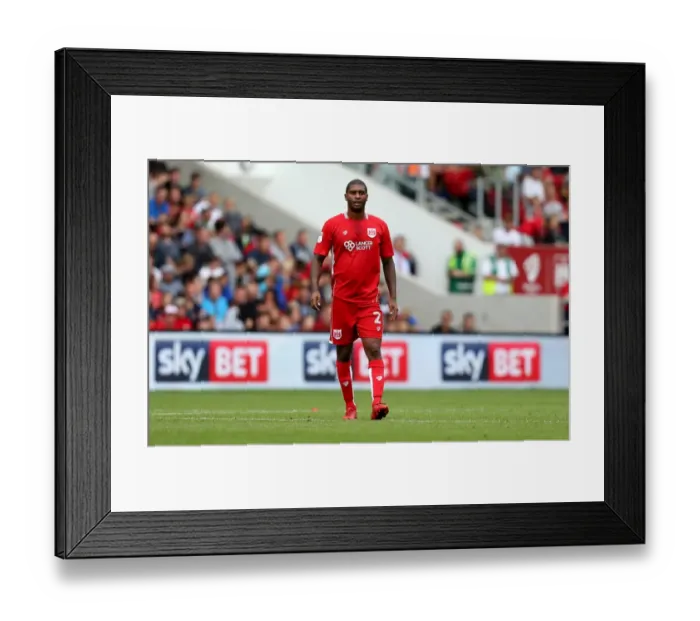 Framed Print : Bristol City vs Derby County: Mark Little in Action at Ashton Gate Stadium, 2016