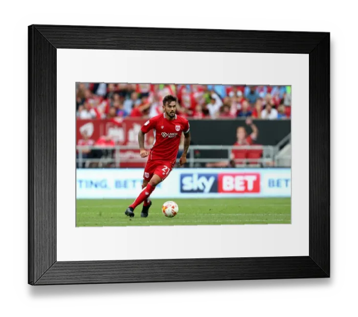 Framed Print : Marlon Pack of Bristol City in Action Against Derby County, Sky Bet Championship, Ashton Gate Stadium, Bristol, England, 2016