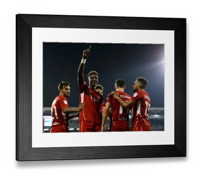 Framed Print : Bristol City's Tammy Abraham Scores the Winning Goal Against Fulham in the EFL Cup Framed Print : Bristol City's Tammy Abraham Scores the Winning Goal Against Fulham in the EFL Cup
