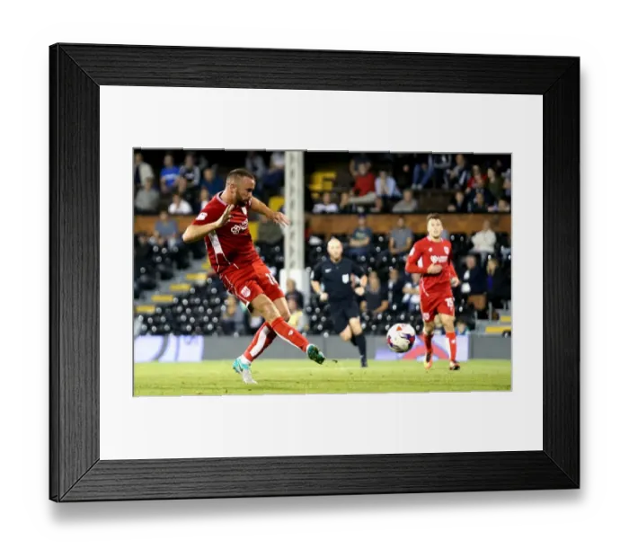 Framed Print : Bristol City's Aaron Wilbraham Scores Wide in EFL Cup Clash Against Fulham Framed Print : Bristol City's Aaron Wilbraham Scores Wide in EFL Cup Clash Against Fulham