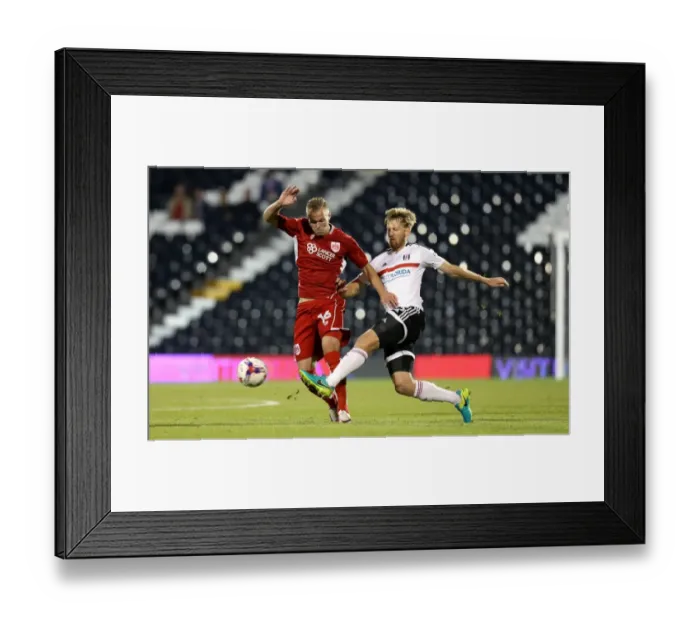 Framed Print : Fulham vs. Bristol City: Gustav Engvall Tackled in EFL Cup Clash Framed Print : Fulham vs. Bristol City: Gustav Engvall Tackled in EFL Cup Clash