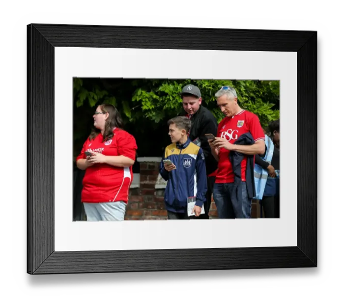 Framed Print : Bristol City Fans Gather at Craven Cottage Ahead of Fulham Match, September 2016 Framed Print : Bristol City Fans Gather at Craven Cottage Ahead of Fulham Match, September 2016
