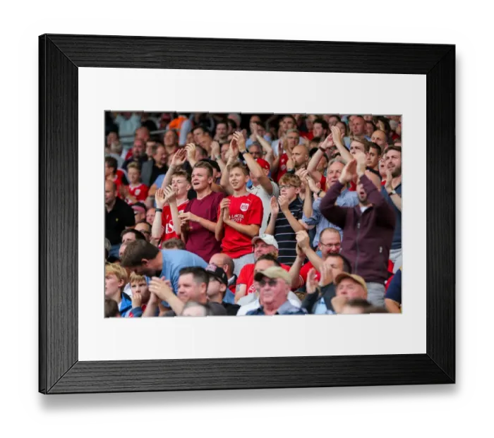 Framed Print : Passionate Bristol City Fans at Craven Cottage, EFL Championship (September 2016) Framed Print : Passionate Bristol City Fans at Craven Cottage, EFL Championship (September 2016)