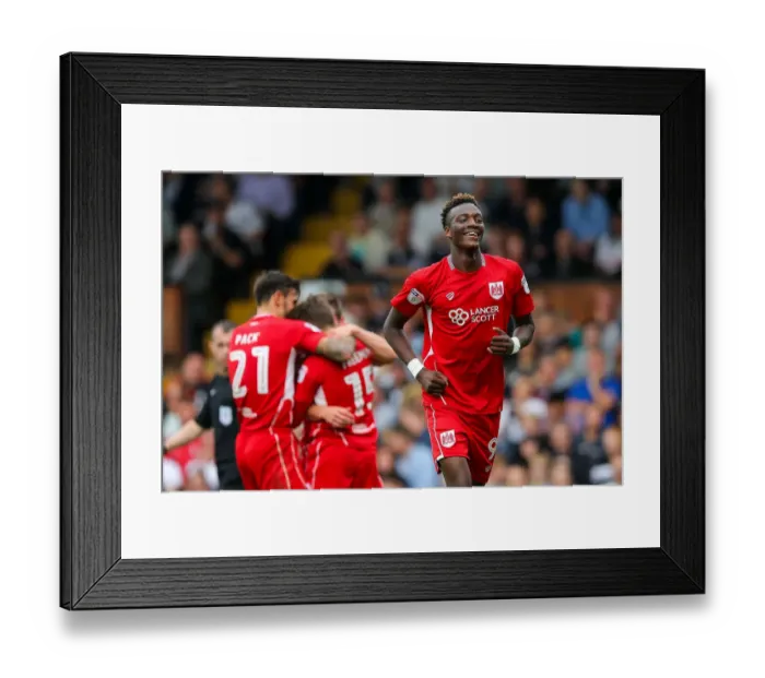 Framed Print : Tammy Abraham and Luke Freeman Celebrate as Bristol City Takes 2-0 Lead Over Fulham Framed Print : Tammy Abraham and Luke Freeman Celebrate as Bristol City Takes 2-0 Lead Over Fulham