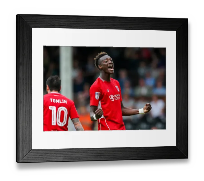 Framed Print : Bristol City's Abraham and Freeman Celebrate 2-0 Lead Over Fulham
