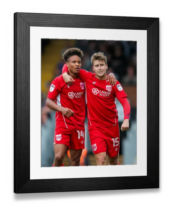 Framed Print : Bristol City's Luke Freeman and Bobby Reid Celebrate 0-2 Goal Against Fulham in EFL Championship (September 2016) Framed Print : Bristol City's Luke Freeman and Bobby Reid Celebrate 0-2 Goal Against Fulham in EFL Championship (September 2016)