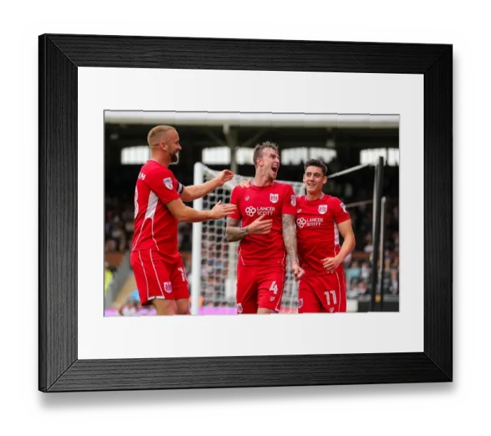 Framed Print : Bristol City's Aden Flint Scores Brace: Crushing 4-0 Win Over Fulham Framed Print : Bristol City's Aden Flint Scores Brace: Crushing 4-0 Win Over Fulham