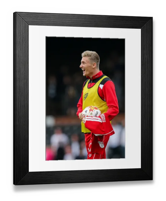 Framed Print : Bristol City's Taylor Moore Celebrates 0-4 Victory Over Fulham at Craven Cottage