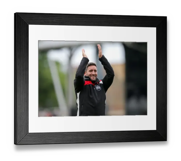 Framed Print : Bristol City's Lee Johnson Celebrates Historic 0-4 Win Over Fulham