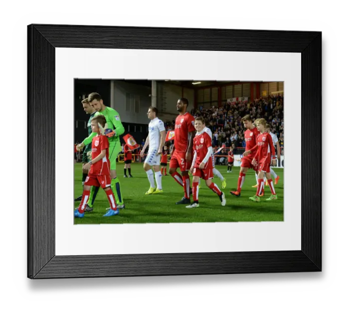 Framed Print : Mascots Lead Out Bristol City and Leeds United Players at Ashton Gate Stadium
