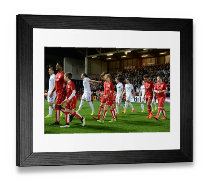 Framed Print : Mascots Lead the Way: Bristol City vs Leeds United at Ashton Gate Stadium