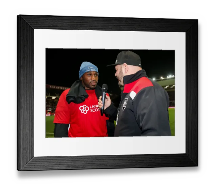 Framed Print : Bristol City vs Leeds United: Boxers Interviewed Pitchside at Ashton Gate Stadium Framed Print : Bristol City vs Leeds United: Boxers Interviewed Pitchside at Ashton Gate Stadium
