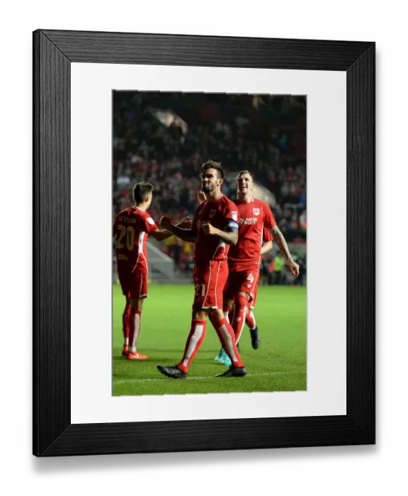 Framed Print : Marlon Pack's Thrilling Sky Bet Championship Goal Celebration: A Moment to Remember at Ashton Gate (September 2016) Framed Print : Marlon Pack's Thrilling Sky Bet Championship Goal Celebration: A Moment to Remember at Ashton Gate (September 2016)