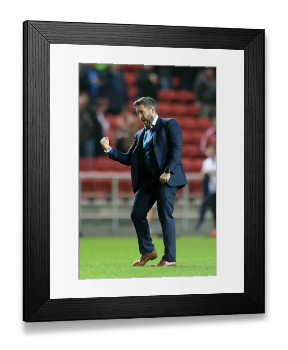 Framed Print : Johnson's Jubilation: Lee Celebrates Bristol City's Victory Over Leeds United Framed Print : Johnson's Jubilation: Lee Celebrates Bristol City's Victory Over Leeds United