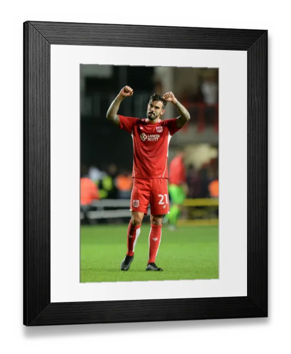 Framed Print : Marlon Pack's Euphoric Moment: Bristol City's Victory Over Leeds United (September 2016) Framed Print : Marlon Pack's Euphoric Moment: Bristol City's Victory Over Leeds United (September 2016)
