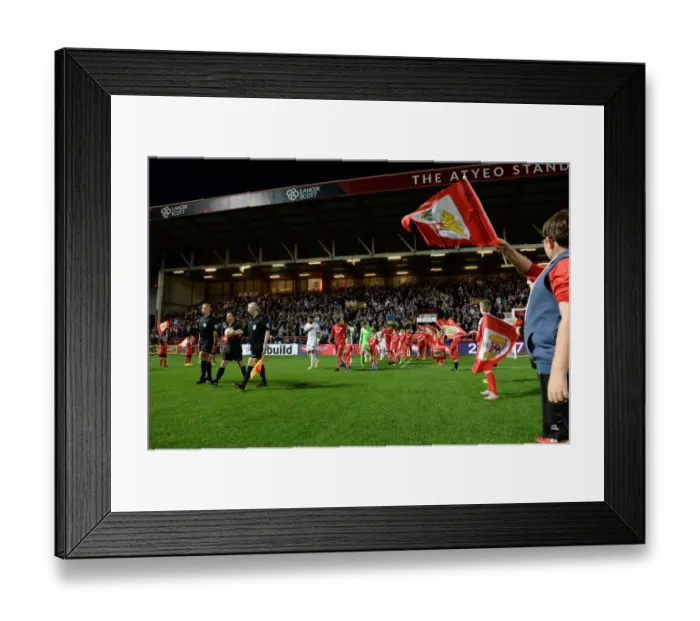 Framed Print : Mascots Leading the Way: Bristol City vs Leeds United at Ashton Gate Stadium