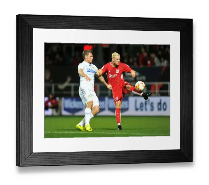 Framed Print : Bristol City's Hordur Magnusson Holds Off Chris Wood of Leeds United