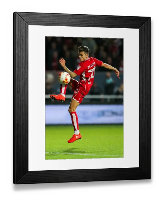 Framed Print : Bristol City vs Leeds United: Jamie Paterson's Shot at Ashton Gate Stadium, Sky Bet EFL Championship
