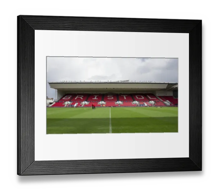 Framed Print : Bristol City Players Prepare for Sky Bet Championship Match Against Nottingham Forest at Ashton Gate Stadium