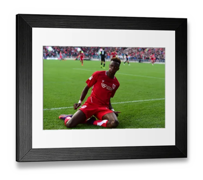 Framed Print : Euphoria Unleashed: Tammy Abraham's Unforgettable Goal Celebration at Ashton Gate (2016), Sky Bet Championship Framed Print : Euphoria Unleashed: Tammy Abraham's Unforgettable Goal Celebration at Ashton Gate (2016), Sky Bet Championship