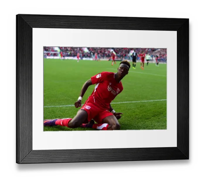 Framed Print : Tammy Abraham's Euphoric Goal Celebration: A Memorable Moment at Ashton Gate (Bristol City vs. Nottingham Forest, 2016) Framed Print : Tammy Abraham's Euphoric Goal Celebration: A Memorable Moment at Ashton Gate (Bristol City vs. Nottingham Forest, 2016)