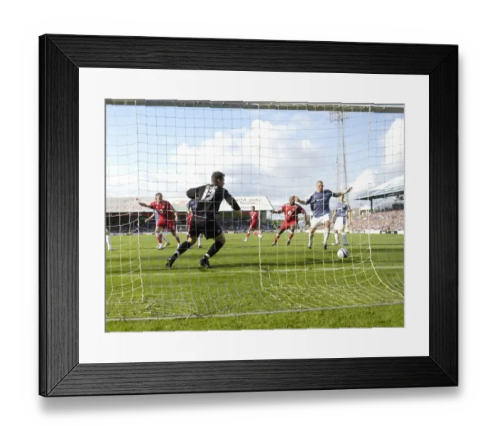 Framed Print : Bristol City Flash the ball accross the cardiff goal
