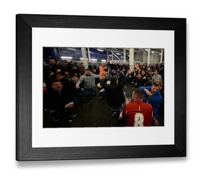 Framed Print : Bristol City Fans Unite: A Sea of Scarves at Cardiff City Stadium