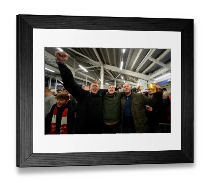 Framed Print : Bristol City Fans Unite: Chants Echo Through Cardiff City Stadium During Sky Bet Championship Match Framed Print : Bristol City Fans Unite: Chants Echo Through Cardiff City Stadium During Sky Bet Championship Match