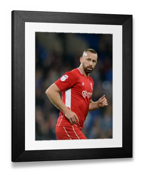 Framed Print : Aaron Wilbraham of Bristol City in Action Against Cardiff City, October 14, 2016